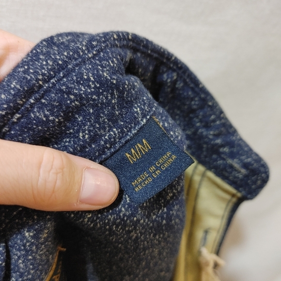 Freedom Foundry Flannel Button Front Shirt Heathered Navy Blue Brushed Cotton M - Picture 6 of 9